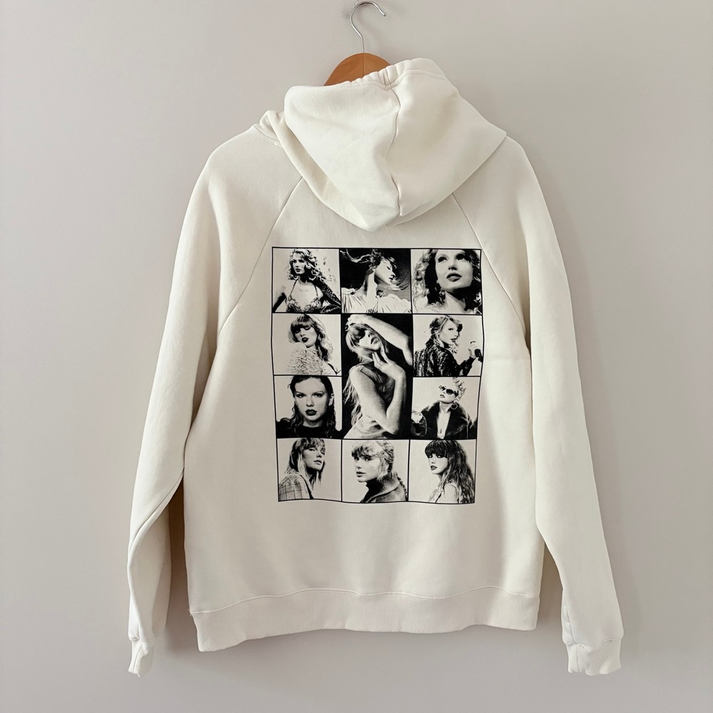 Taylor Swift Hoodie The Eras Tour S Cream Graphic Concert Merch Oversized Hooded